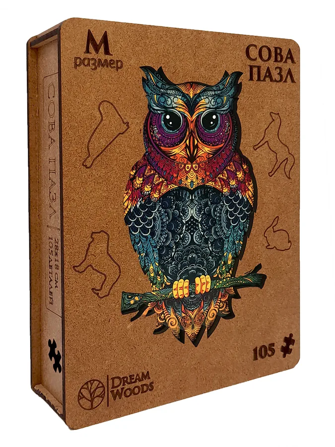 Пазл фигурный «Сова» — деревянный пазл Dream Woods